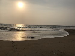 Evening in front of the house in Cherai-Cochin